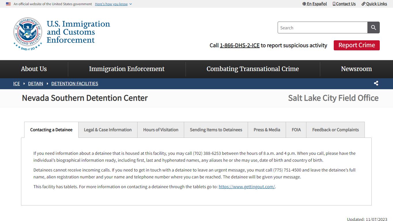 Nevada Southern Detention Center | ICE